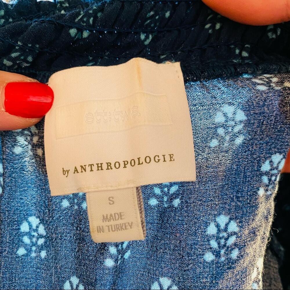ETT TWA ANTHROPOLOGIE Navy Blue Purple Floral Printed Shorts Kaleo Romper S Boho - Picture 10 of 12